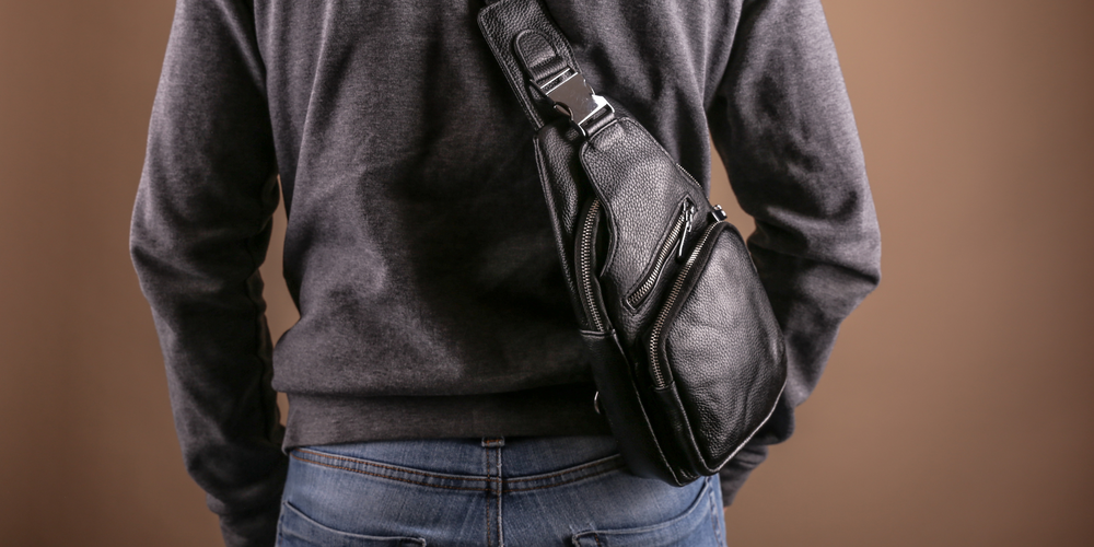 Taschen, sportlicher Look, Lederoptik, mehrere Reißverschlussfächer, quer getragen, für Herren