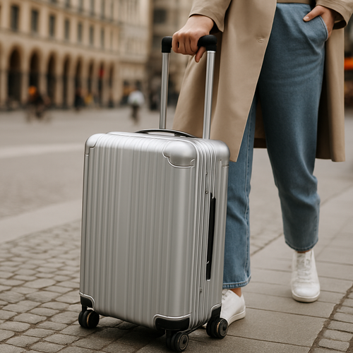 Aluminium-Koffer, Businesslook, moderne Architektur, stilvoll, glänzende Oberfläche