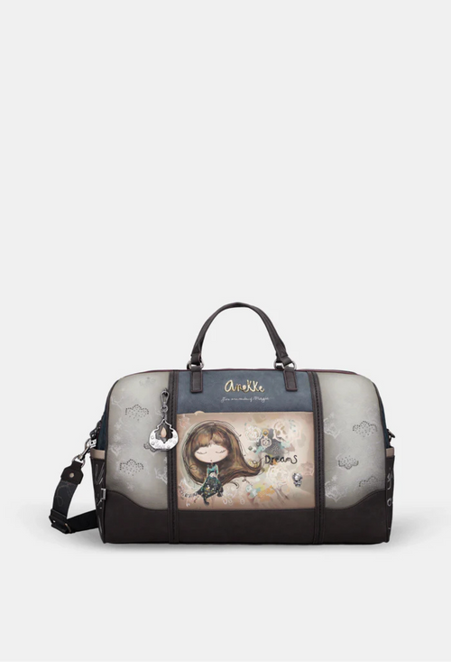 Braun/Blau mit Muster