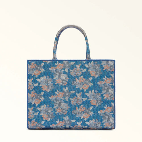 blau mit Muster / L