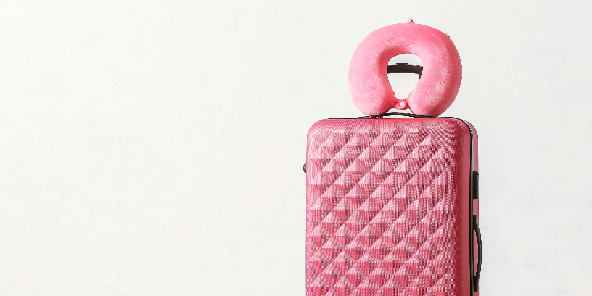 Koffer, pink, Nackenkissen, verspielt, auffällig, Reise-Accessoire