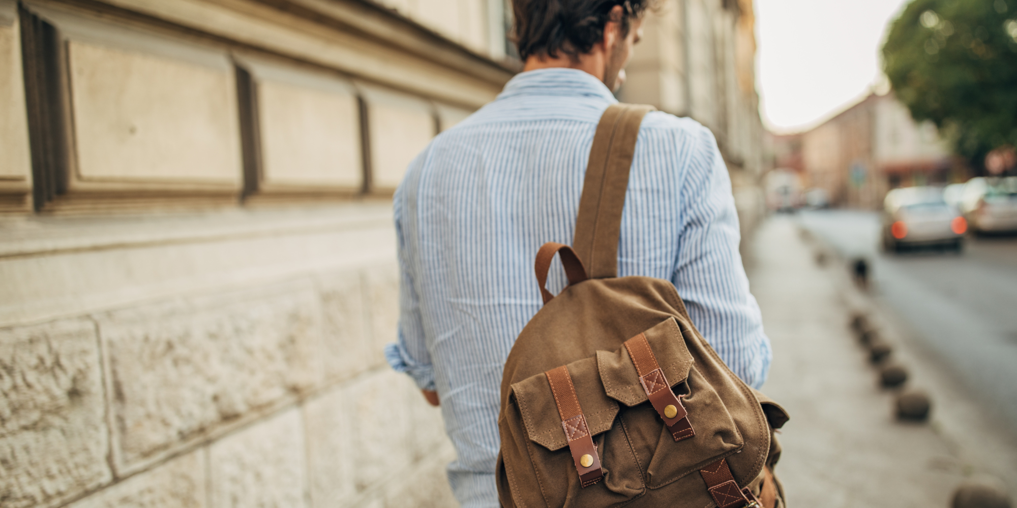 Rucksack Herren, lässig, Stadtszene, unterwegs, retro Look