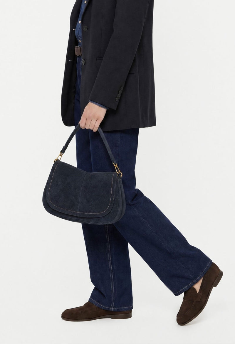 Gianni Chiarini Helena Round Veloursleder Überschlagtasche